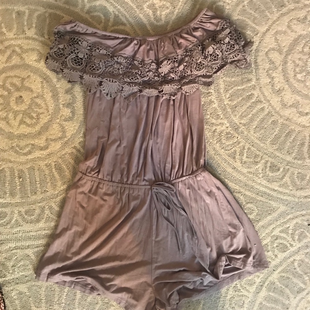 Light purple off the shoulder romper